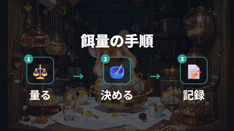 体重管理に合わせた餌の量を計算する手順