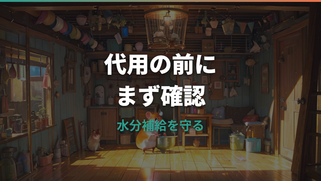ハムスターの給水器は代用できる？壊れた時の応急処置と皿の危険