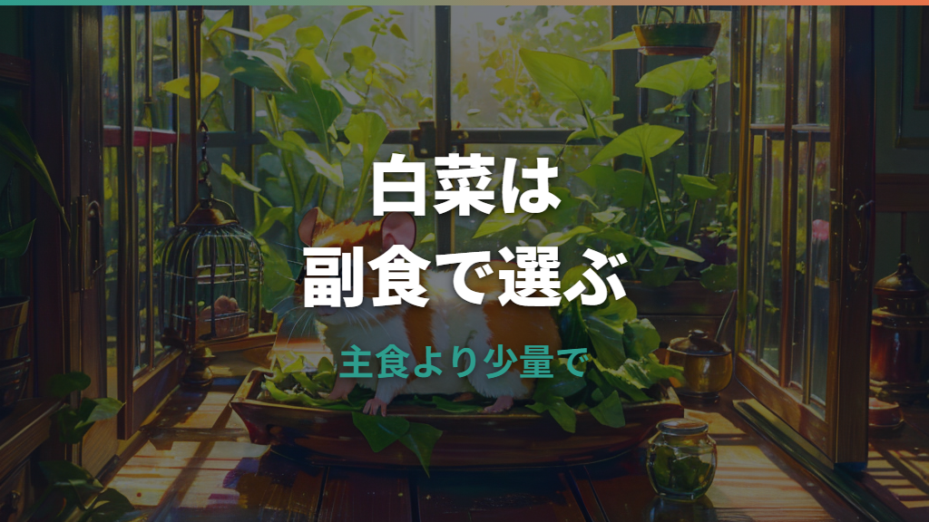 ハムスターは白菜を食べれる？量・頻度・葉と芯の注意点を解説
