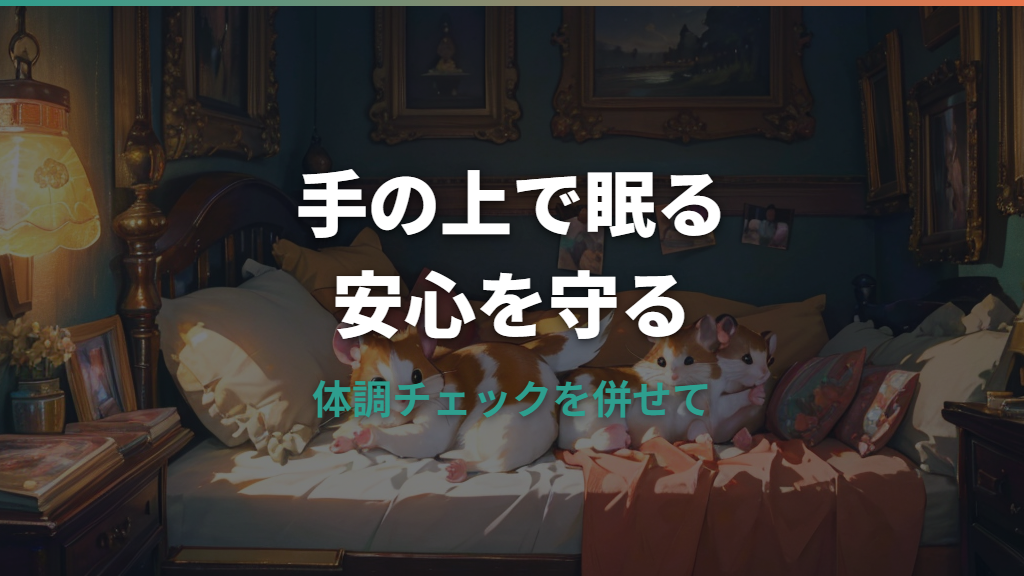 ハムスターが手の上で寝るのは信頼の証？体調不良との見分け方と安全な慣らし方