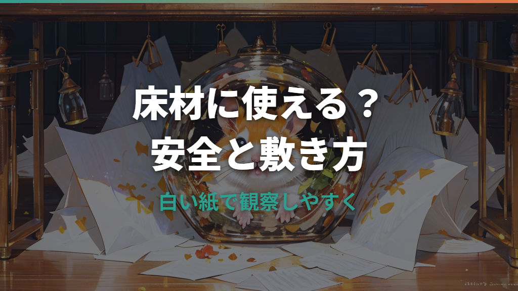 ハムスターの床材にキッチンペーパーは使える？安全性と敷き方を解説