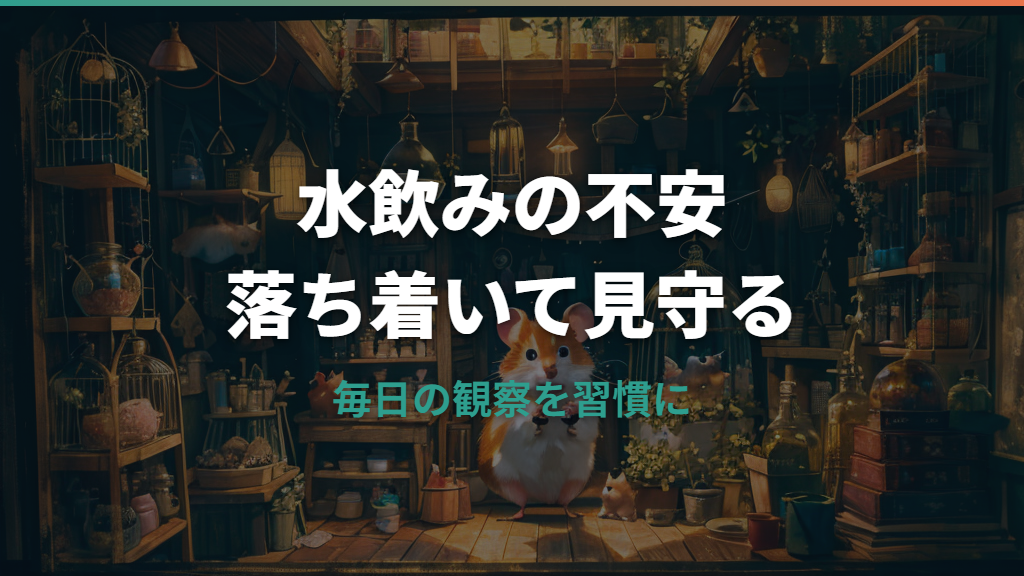 ハムスターの水飲み詳しいガイド｜飲まない・飲みすぎ・給水器トラブルの見分け方