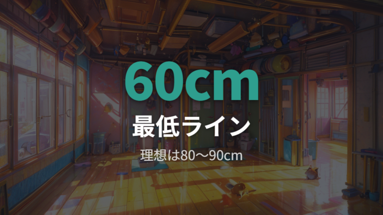 広さの目安とゆとりを用品配置から整理する