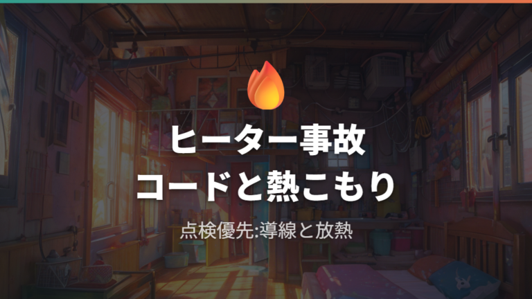 ヒーター火災のリスクはコードと熱のこもりに注意