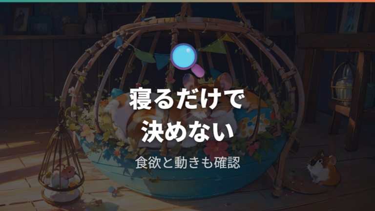 回し車で寝るのは異常なのかをまず切り分ける