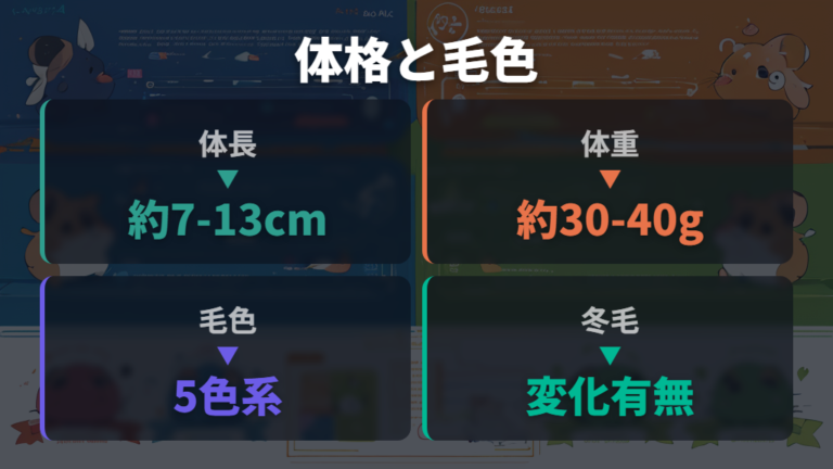 体格や毛色の比較で基本データを押さえる