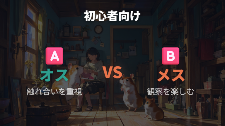 初心者は性別より個体差と世話のしやすさを見る