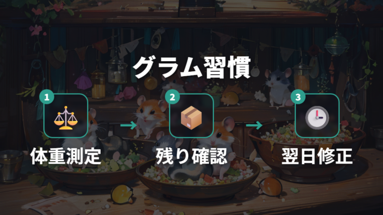 グラムで測る餌の与え方を家庭で習慣にする