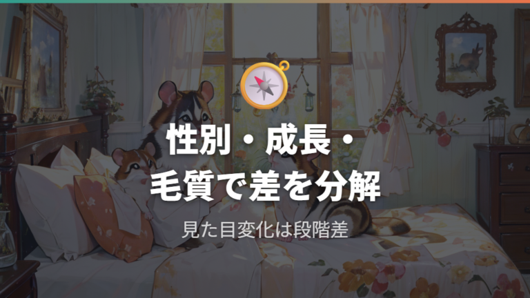 大きく見える個体差の理由は性別・成長・毛質に分ける