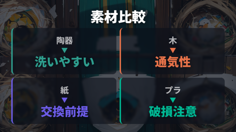 巣箱代用品の安全な素材を比較する