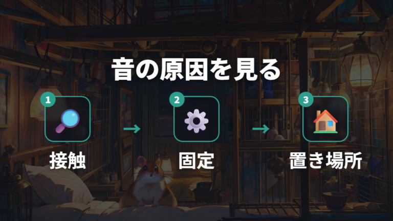 夜中の回し車がうるさいときは撤去より音の原因を探す