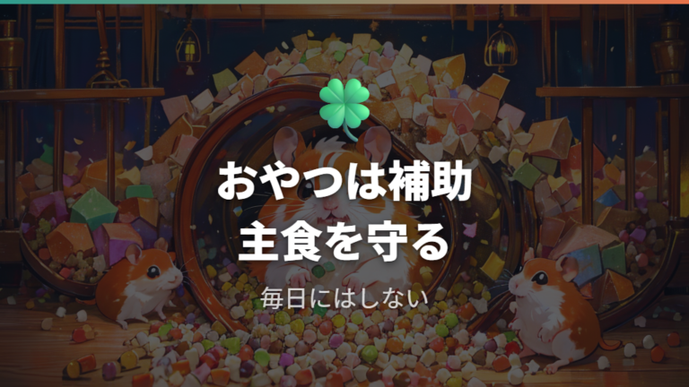 おやつ全体で考える与え方と主食の優先