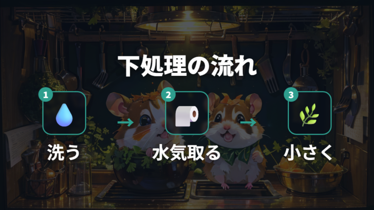 葉や茎、乾燥パセリを与える前の下処理
