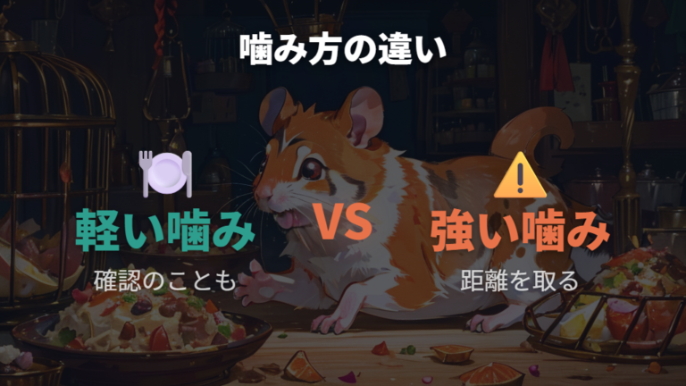 噛む行動との違いは強さと直前の状況で判断する