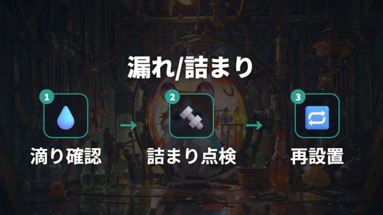 水漏れや詰まりの直し方は飲めているかの確認から