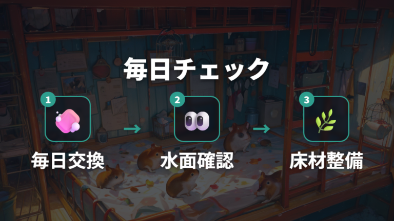 水の置き場所と衛生管理は毎日の交換から始める