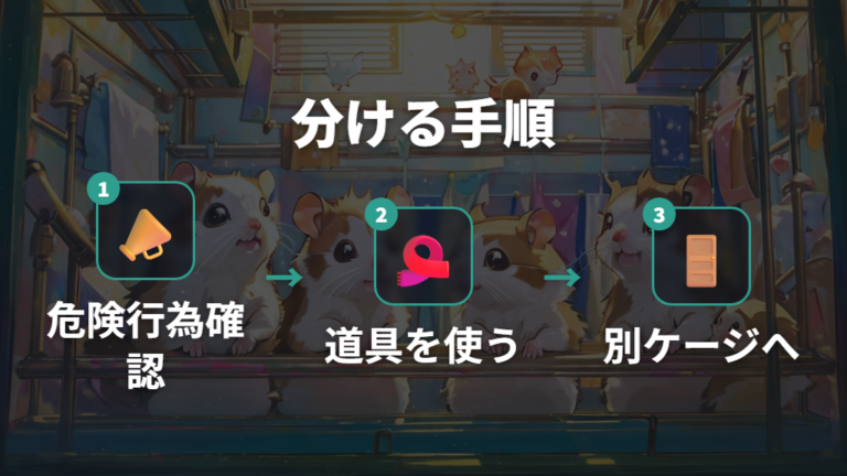 喧嘩を見つけた時の対処は道具で分けて別ケージへ移す