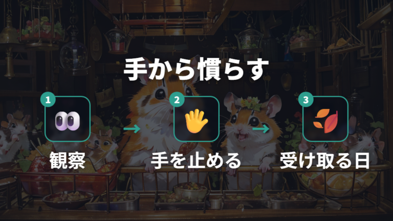 手から餌をあげて慣らす方法は焦らず段階を踏む
