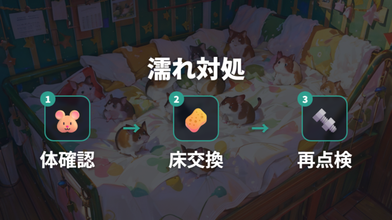 床材が濡れたときの対処は体の濡れ確認から始める