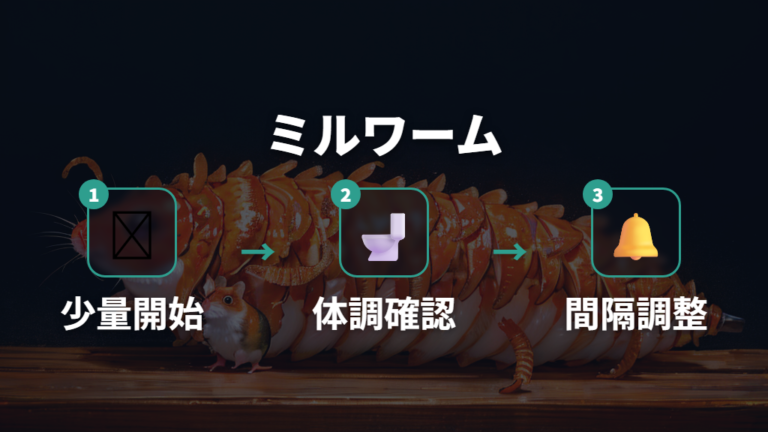 ミルワームの与え方と頻度は少量から試す