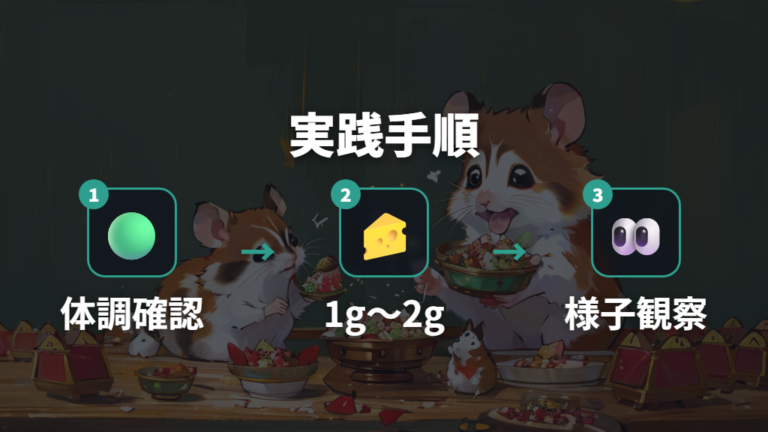 チーズの適量と与える頻度を守る手順