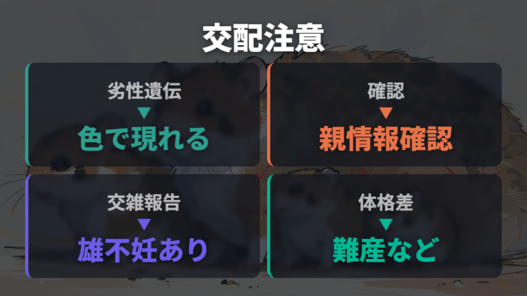 毛色の遺伝と交配の注意点はどこまで考える?