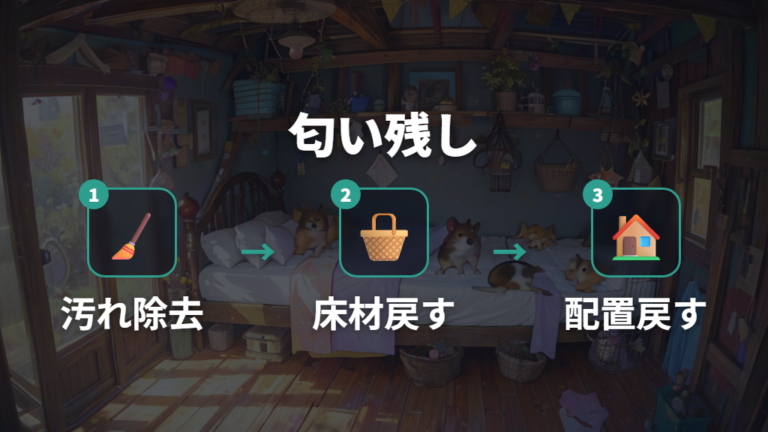 においを残す掃除のコツは古い床材と配置を戻すこと