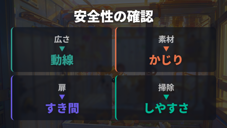 ケージ内の安全性は素材と扉でも変わる