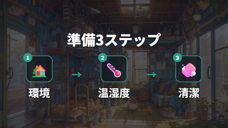 体格に合う飼育環境を用意する