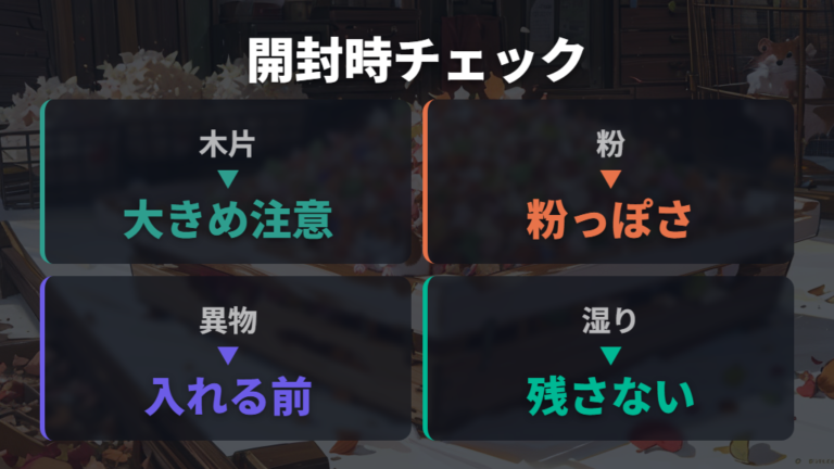 安全な床材を選ぶポイントは木片と異物の確認にもある
