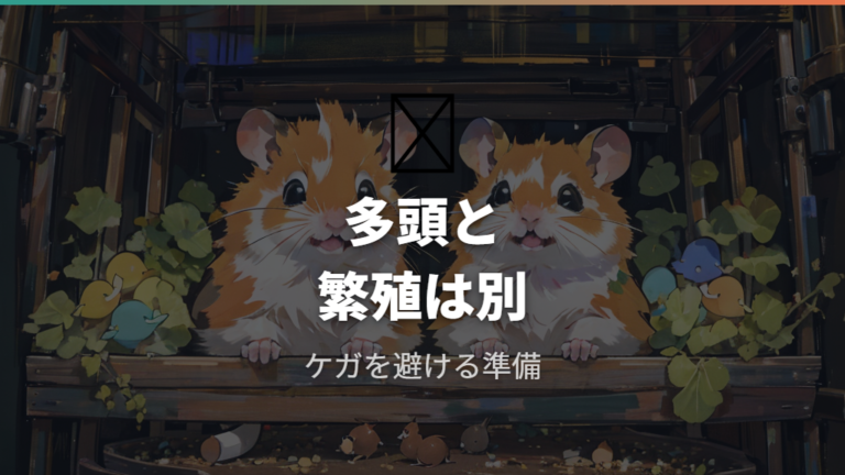 飼育環境の注意点は多頭飼いと繁殖にもある
