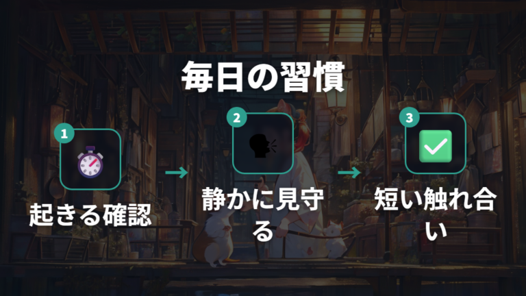 眠るほど慣れるまでの接し方を毎日の短い習慣にする