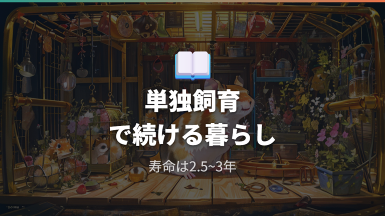 単独飼育と寿命を迎える前に理解する