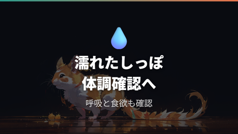 濡れたしっぽは体調不良の可能性も見て確認する