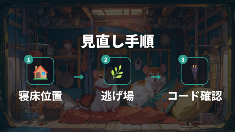 ケージ下ヒーターの置き方を見直すチェック手順