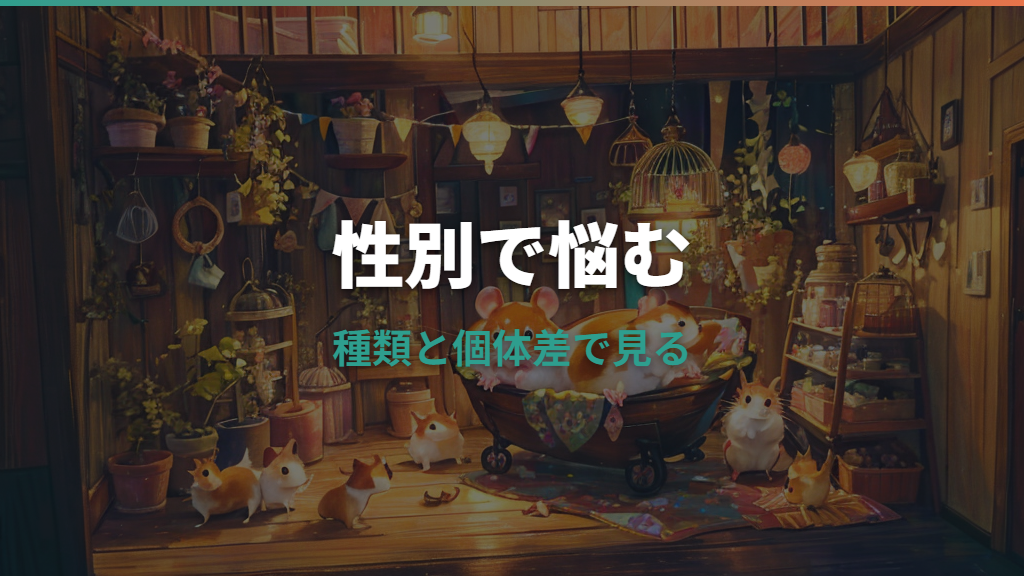 ハムスターのオスメスの飼いやすさはどっち？性格・注意点・見分け方を整理