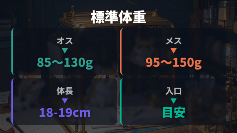 成体の体重目安には幅がある