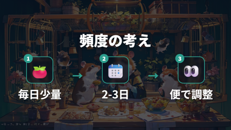 毎日与えてよい量と頻度は偏りすぎない形で考える