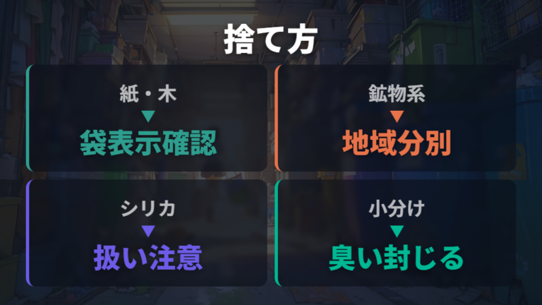汚れた砂の捨て方は素材と自治体ルールで変わる