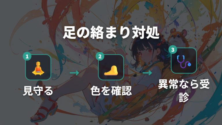 綿が足に絡まったときの対応は無理に引っ張らない