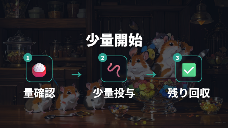 与える量と頻度の目安は少量から観察する