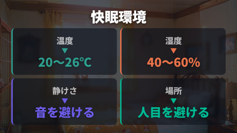 よく眠れるケージ環境は温度と静けさで整える