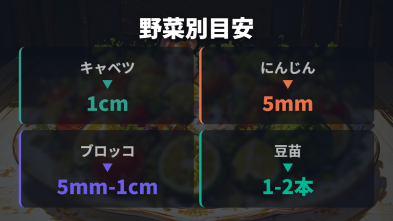 与えてよい野菜別の目安量を一覧で整理する