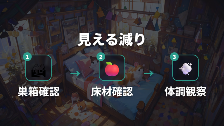 餌の量がすぐなくなる時は貯蔵も確認する