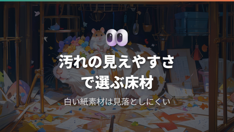 白い紙床材は汚れの見えやすさも確認する