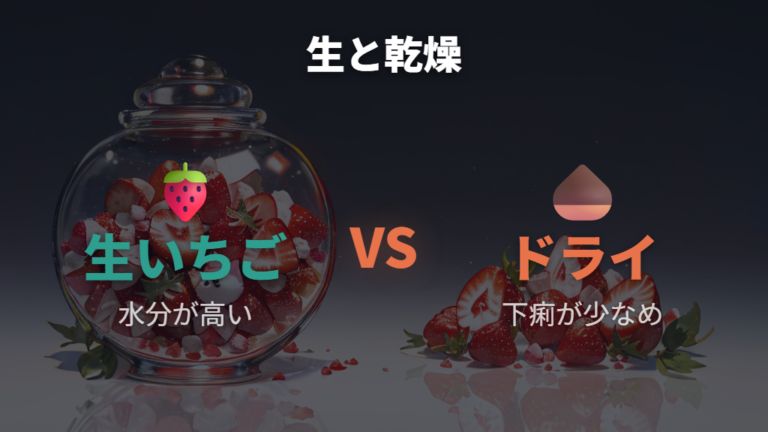 ドライいちごと生いちごの違いをおやつとして比べる