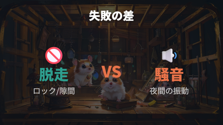 失敗しやすい使用感の差は脱走と騒音に出る