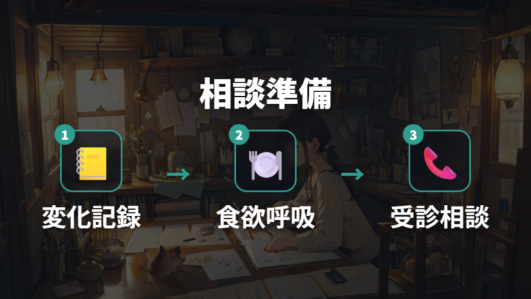 病院へ行くべき寝方の変化を見つけた後の記録と相談