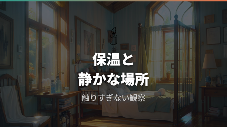 受診までに家庭で確認することは保温と静かな環境が基本