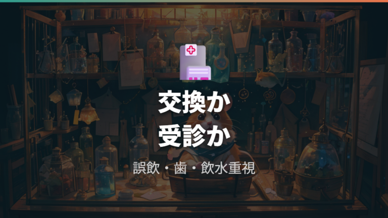受診や買い替えに迷うときは誤飲・歯・飲水を優先して判断する